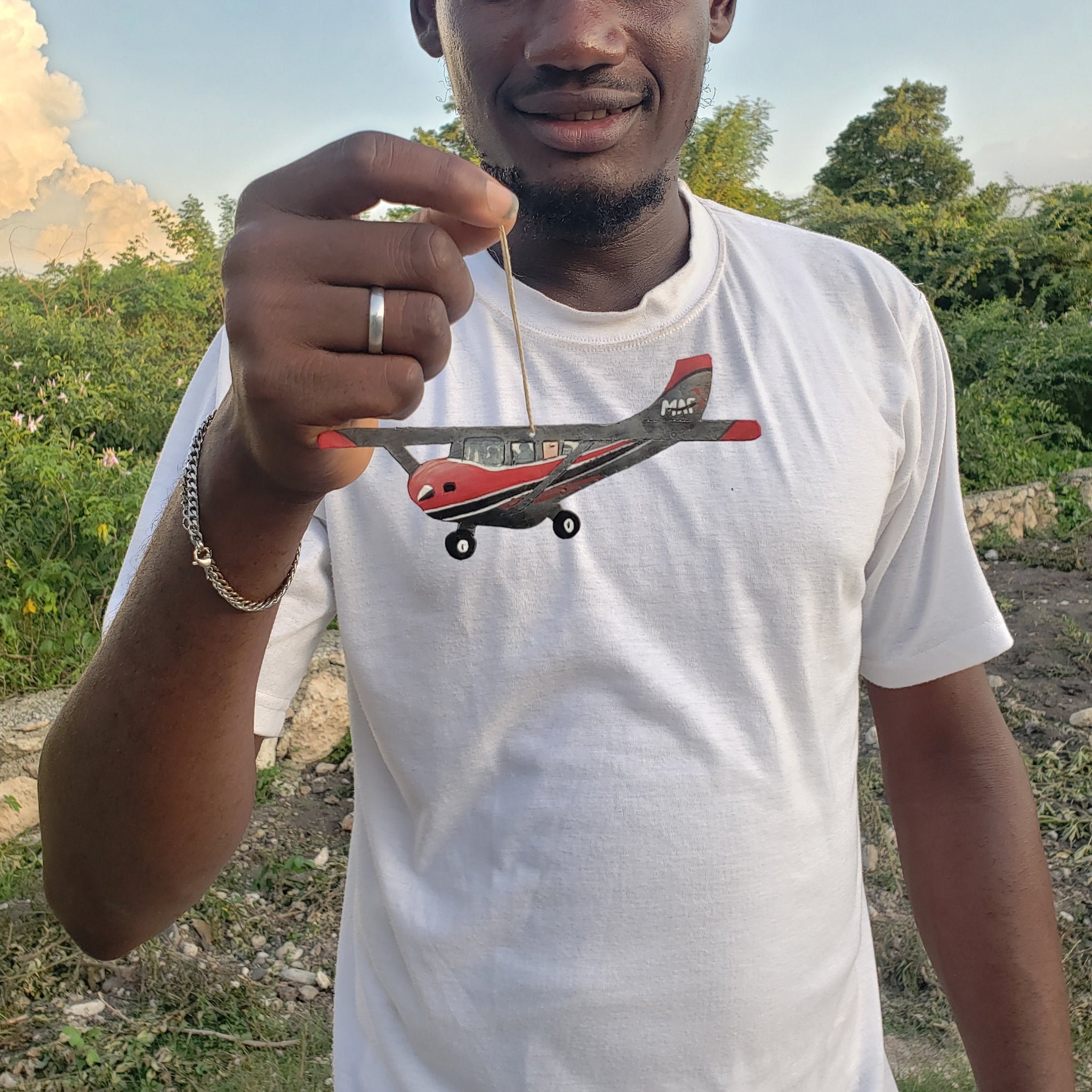 Ornament Metal Plane - Haiti