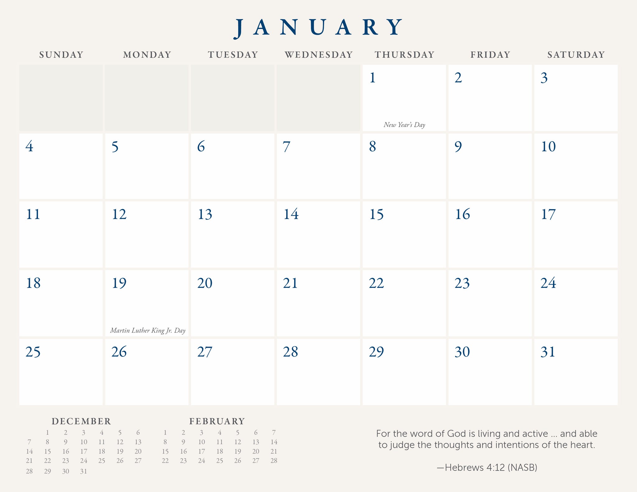 2026 MAF Calendar