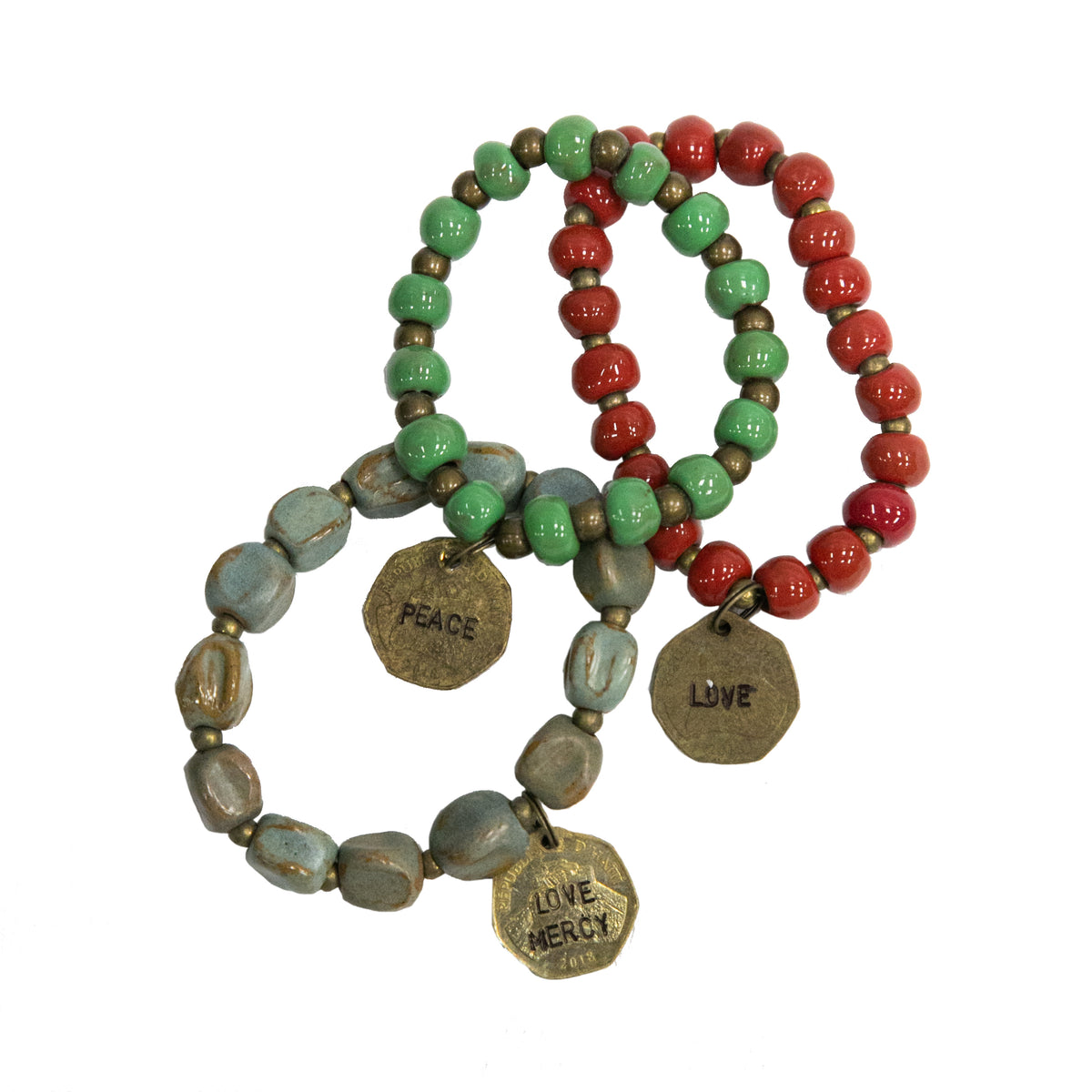 Bracelet Drapeau Haïti - Lot De 3 Pièces - Couleurs Bleu Et Rouge - Taille Unique Ajustable - Caoutchouc