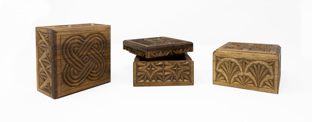 Wooden Carved Boxes- South Central Asia